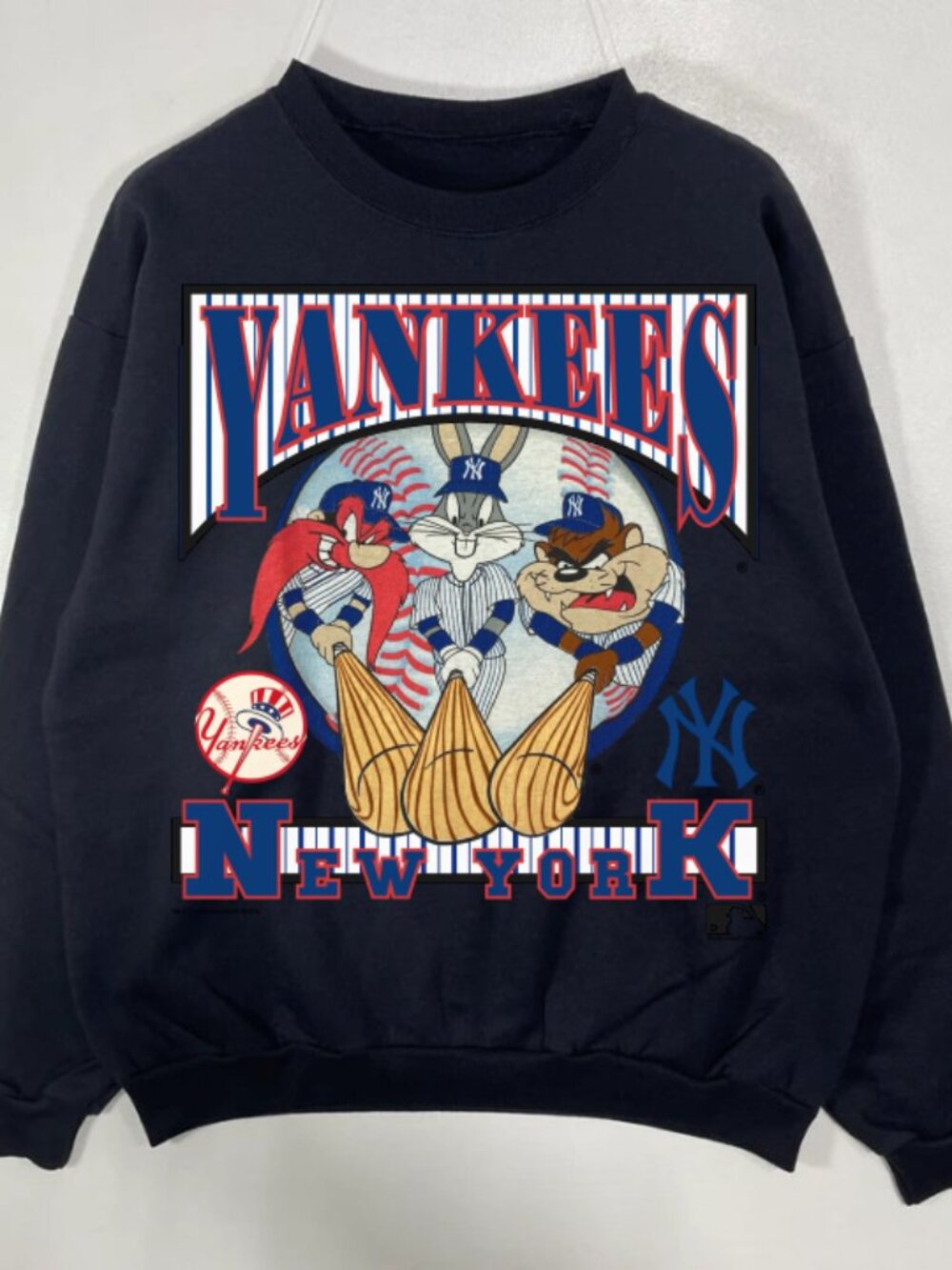 New York Yankees MLB Looney Tunes Taz Bugs Bunny Yosemite Sam Sweatshirt
